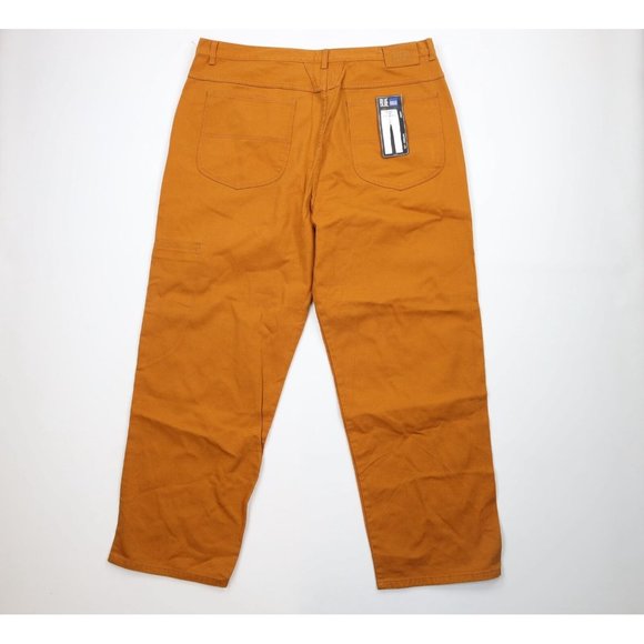 NOS Vintage 90s Marithe Francois Girbaud Mens 44x32 Baggy Loose Fit Jeans Orange - Picture 7 of 11